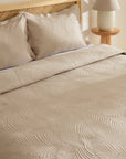 KARACA ENSEMBLE DE COUVRE LIT LEAF BEIGE 230X240CM