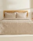 KARACA ENSEMBLE DE COUVRE LIT LEAF BEIGE 230X240CM
