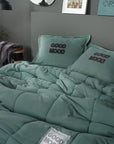 parure de couette vert motto coton comfort marque karaca - alinda home