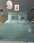 parure de couette vert motto coton comfort marque karaca - alinda home