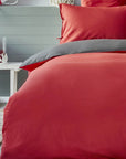 NAUTICA HOUSSE DE COUETTE PRUVA ROUGE ANTRHACITE 200X220CM