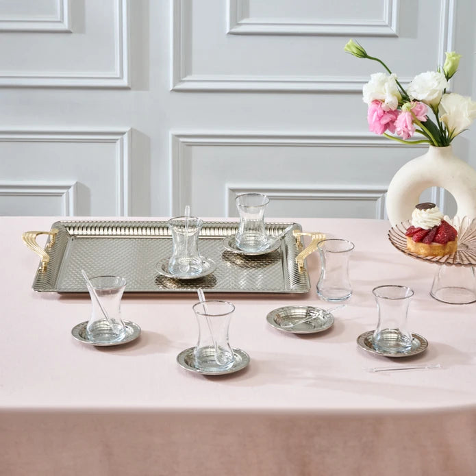 KARACA ENSEMBLE DE SERVICE A THE ET PLATEAU NEHIR 19 PIECES - ALINDA HOME 