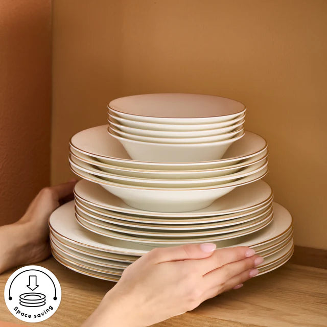 KARACA FINE PEARL SERVICE A BRUNCH NEW FAME GOLD 6 PERSONNES 26 PIECES - ALINDA HOME 