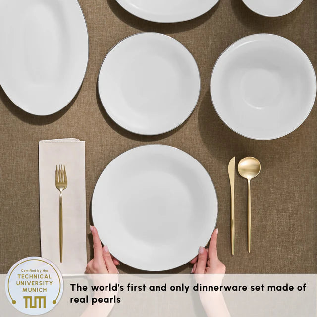 KARACA FINE PEARL SERVICE DE TABLE NEW FAME PLATIN 12 PERS. 58 PIECES - ALINDA HOME 