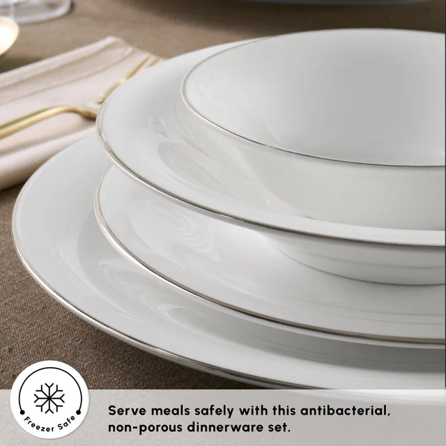 KARACA FINE PEARL SERVICE DE TABLE NEW FAME PLATIN 12 PERS. 58 PIECES - ALINDA HOME 
