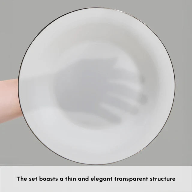 KARACA FINE PEARL SERVICE DE TABLE NEW FAME PLATIN 12 PERS. 58 PIECES - ALINDA HOME 