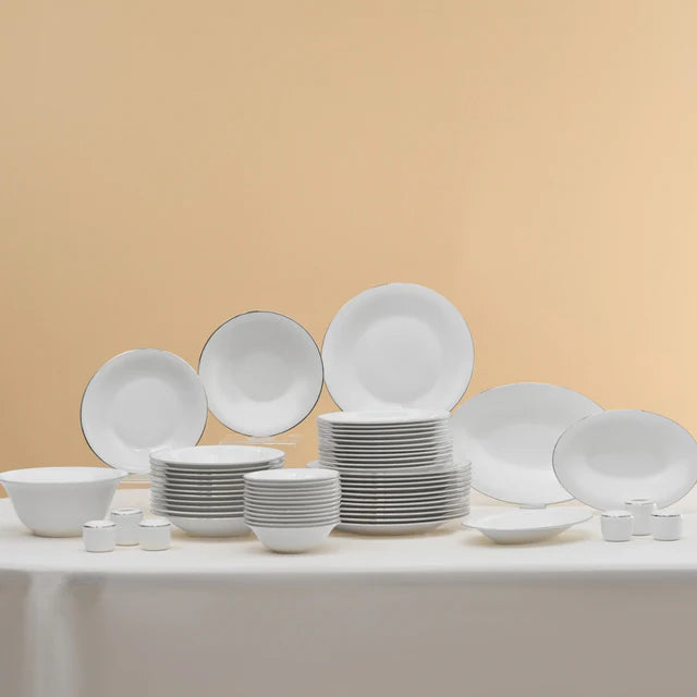 KARACA FINE PEARL SERVICE DE TABLE NEW FAME PLATIN 12 PERS. 58 PIECES - ALINDA HOME 