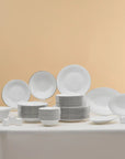 KARACA FINE PEARL SERVICE DE TABLE NEW FAME PLATIN 12 PERS. 58 PIECES - ALINDA HOME 