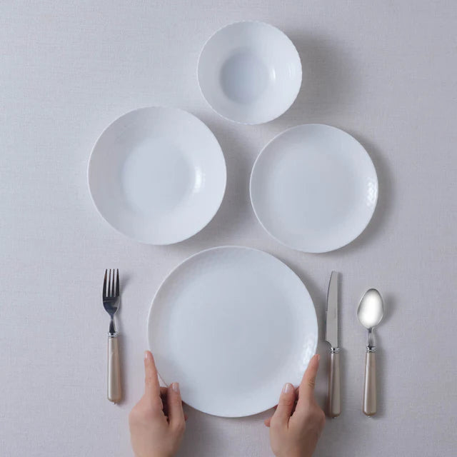 KARACA WHITE DIAMOND OPAL SERVICE DE TABLE 24 PIECES 6 PERSONNES - ALINDA HOME 