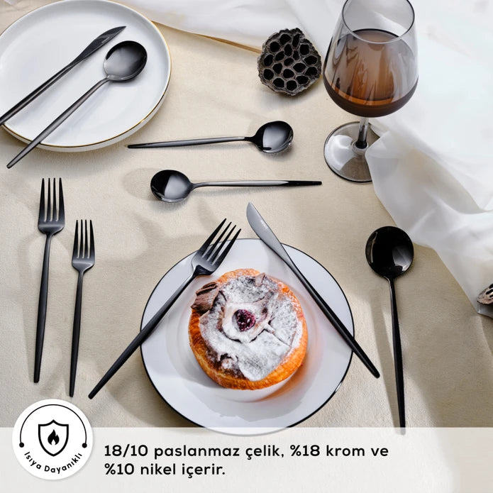 Set De Couverts Karaca Orion Platin 30 Pièces Pour 6 Personnes – Acier, Design Moderne Ovale