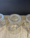 ACAR LOT DE 3 POTS EN VERRE STRIÉ AVEC COUVERCLE