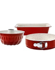 KARACA RETRO SET DE MOULE A GATEAU ROUGE 3 Pièces