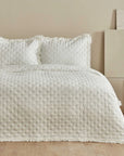 KARACA ENSEMBLE DE COUVRE LIT VIONA ECRU 240X260CM - ALINDA HOME